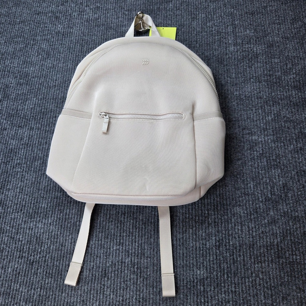 All in Motion Air Mesh Backpack Unisex Taupe 16in Laptop Sleeve Sporty Minimal
